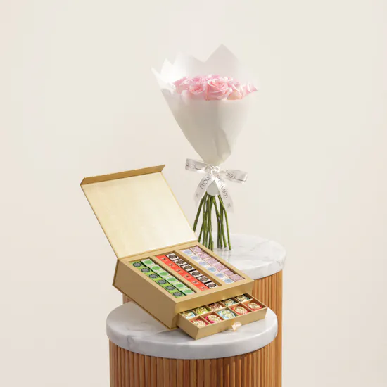 Venchi Prestige Chocoviar and Cremino Chocolate Two-Layer Gift Box | Delicate Flowers