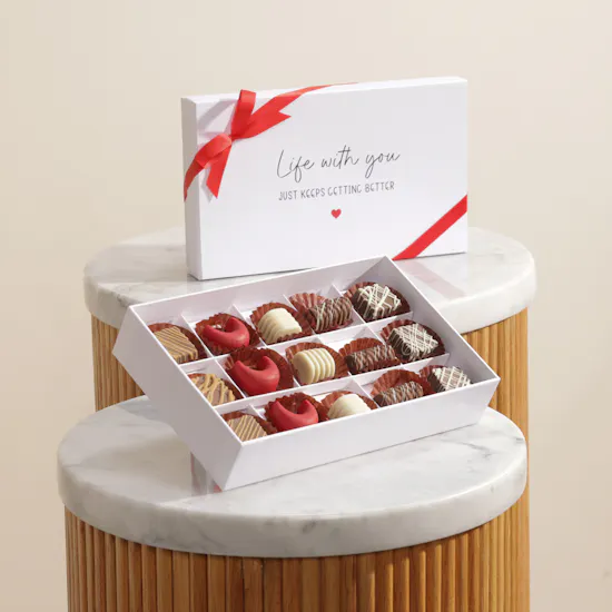 Le Chocolatier Dubai Love Message "Life With You" Chocolate Hard Box