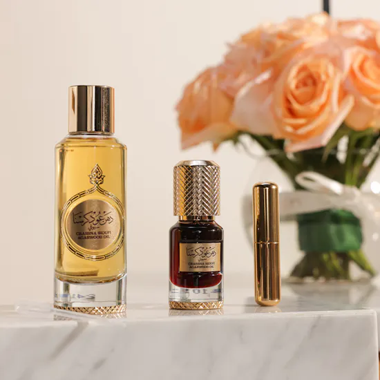 Abdul Samad Al Qurashi Crassna Sioufi Agarwood Set | Birthday Flowers and Balloon
