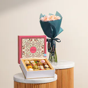 MyGovindas Fancy Sweets Medium Premium Box | Elegance Flower Bouquet MyGovindas Fancy Sweets Medium Premium Box | Elegance Flower Bouquet