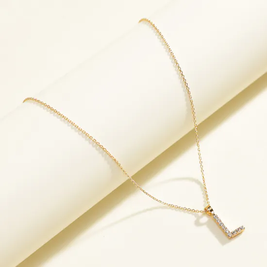 Caroline Svedbom Mini L Letter Crystal Necklace