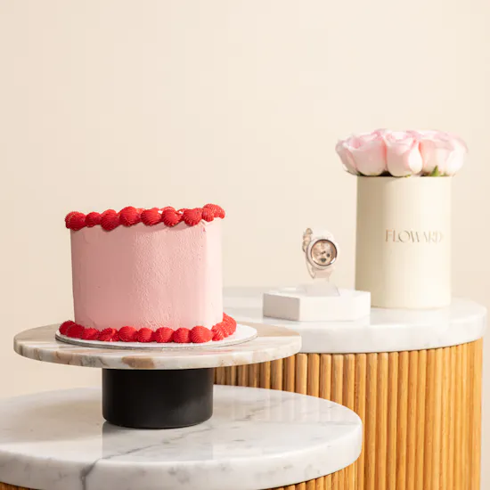 Casio Pink Baby-G Watch | Nino's Bakery Happy Birthday Cake and Flowers