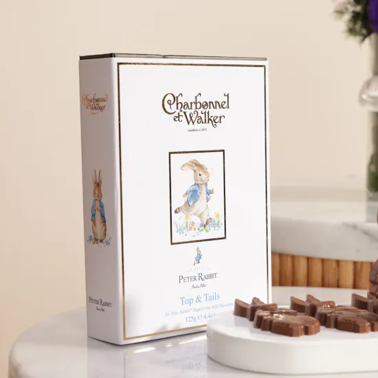 Charbonnel et Walker Peter Rabbit Top and Tail Chocolates | Sweet Flowers Vase
