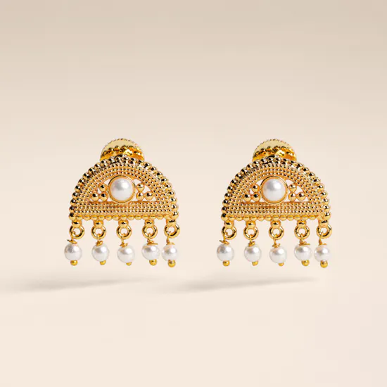 Lynyer Ravi Hemisphere Gold Plated Earrings