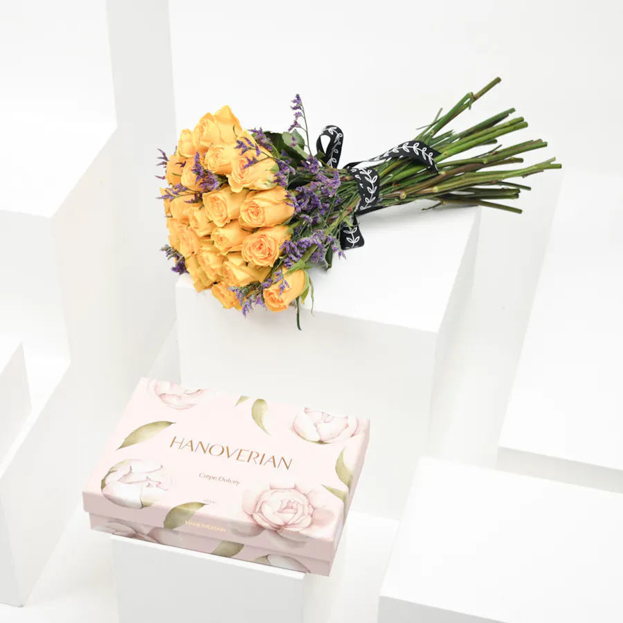 Hanoverian Chocolate | Yellow Roses 1