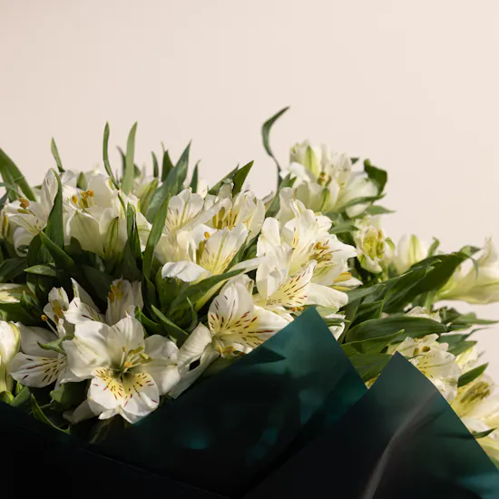 White Alstroemeria Charming Bouquet
