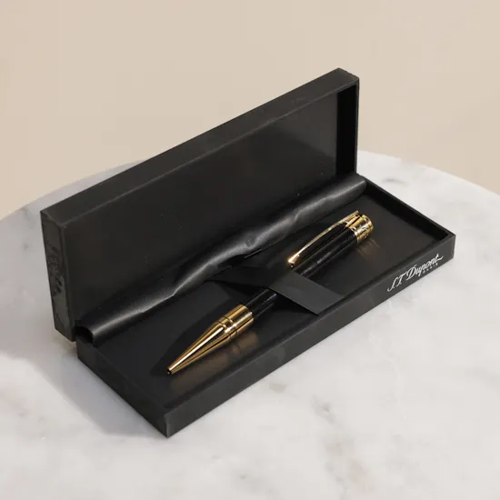 S.T.Dupont D-initial Black And Gold Ballpoint Pen