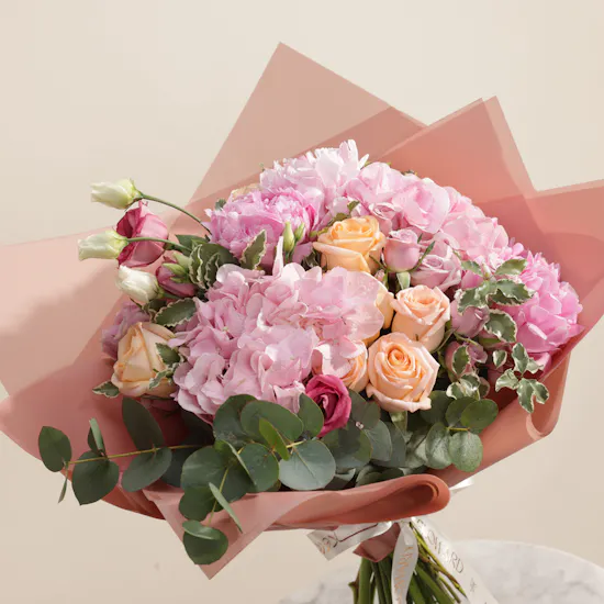 Blush Peony Garden Flower Bouquet