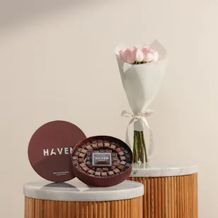 Haven Chocolate Mix Maestro Round Chocolate Box | Careful Selection Flowers