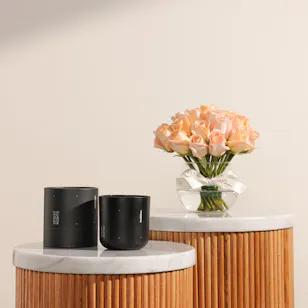 Mubkhar Desert Nights Candle | Graceful Peach Rose Vase