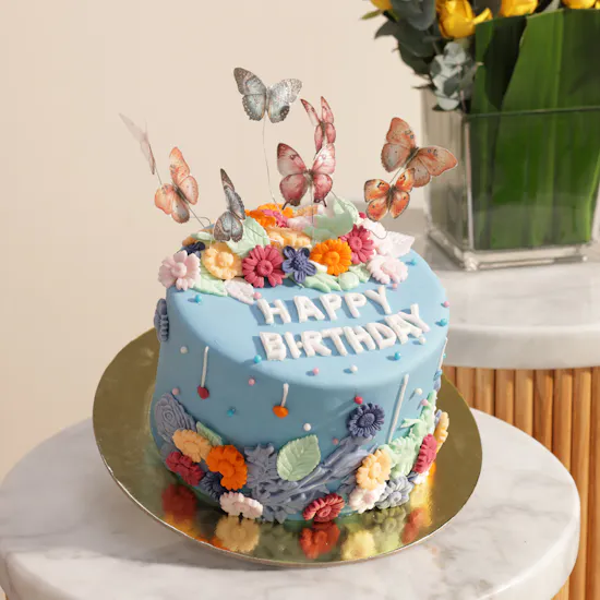 Floward Butterfly Birthday Cake | Cheerful Flower Vase