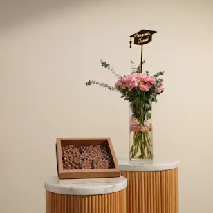 Ghazl Chocolatier Hazelnut Chocolate Slabs Box | Congrats Grad! Flower Vase