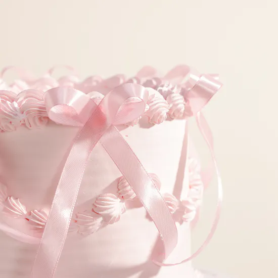 December Cake Pink Ribbon Cake