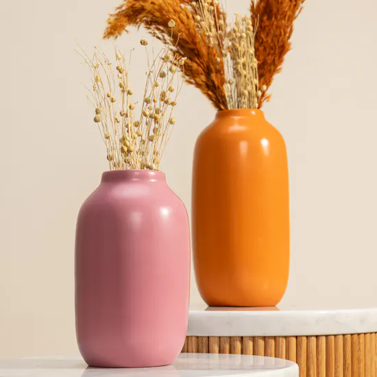 Ukiyo Vii Orange and Pink Vase Set