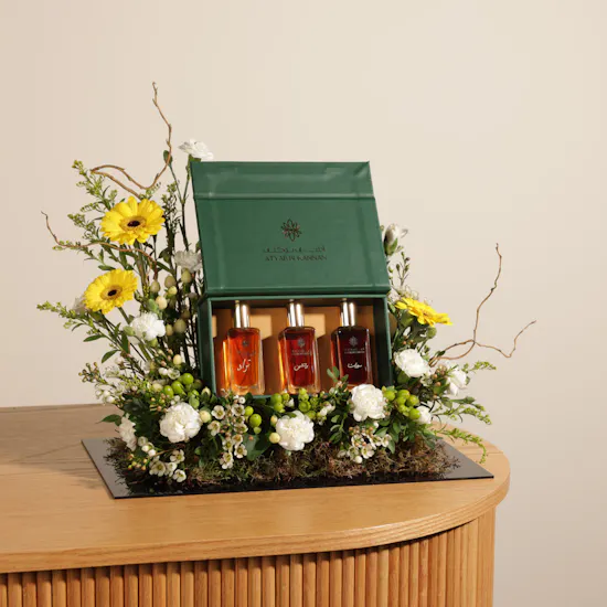 Atyab Bukannan Luxury Green Perfumes Box | Flowers
