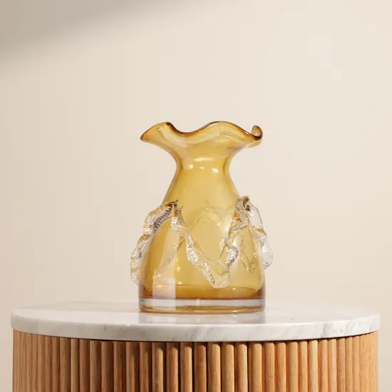 Floward Vintage Mini Amber Glass Vase