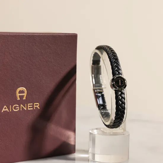 Aigner Tondo Black Men's Bracelet