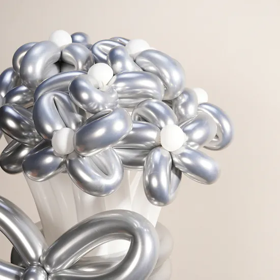 Silver Balloons Bouquet