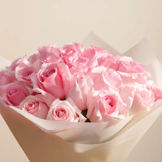Pink Roses Bouquet | 35 Flowers