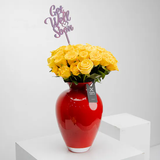 Get Well Soon Red Vase