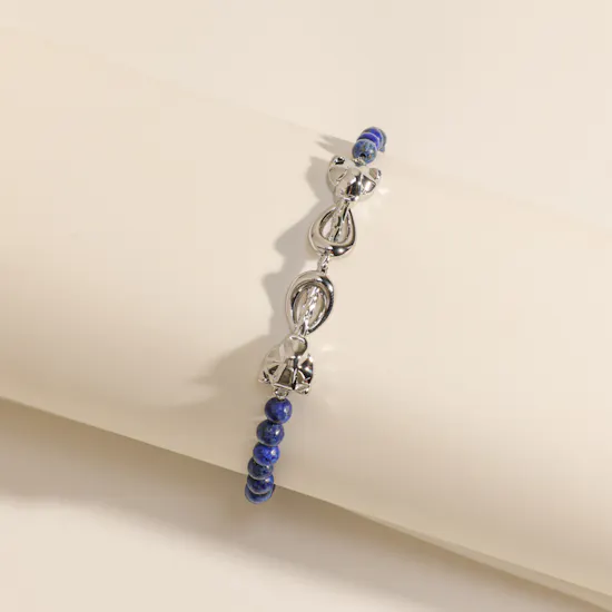 Just Cavalli Blue Beaded Men's Bracelet