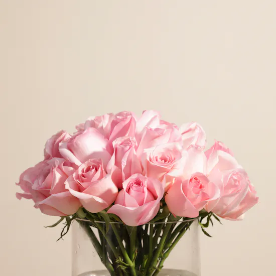 Charming Pink Rose Vase | 35 Roses