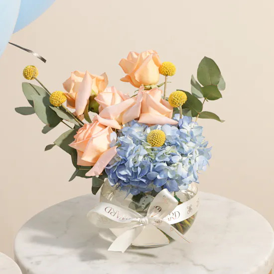 Floward Mini Bear Baby Monthly Milestone Cake | Delight Flowers Vase and Balloons