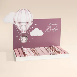 Le Chocolatier Dubai Personalized Welcome Baby Hot Air Balloon Chocolate Tray