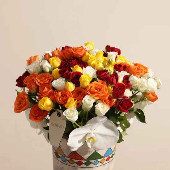 Wrth Al Qatt Al Asiri Colorful Flowers Vase