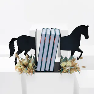 Black Horse Bookends | Baby Roses Black Horse Bookends | Baby Roses