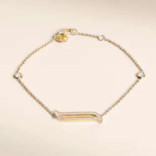 Damas Alif Yellow Gold Diamond Women's Bracelet