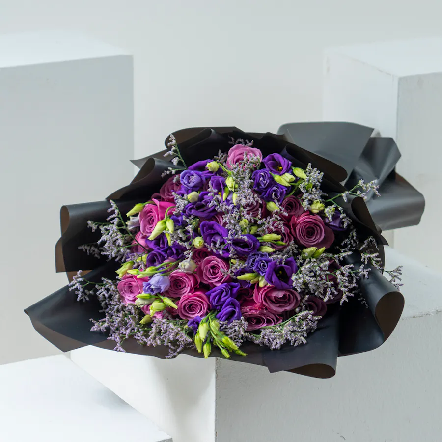 Purple Flowers | Black Wrap 3