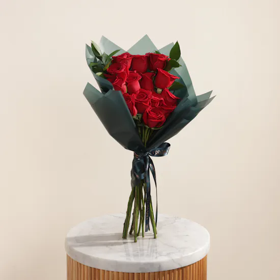 Imperial Love Red Roses Bouquet | 15 Flowers