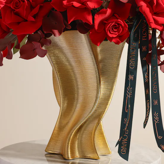 Ruby Splendor Flower Vase