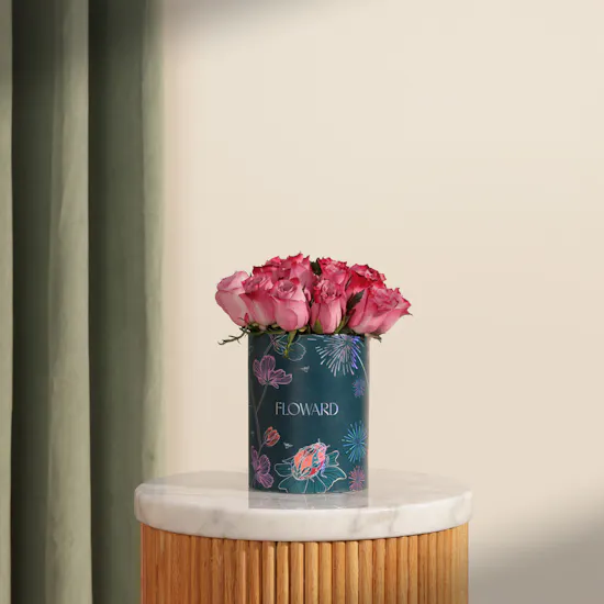 Timeless Purple Rose Box | 15 Flowers