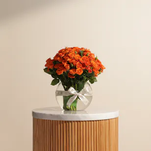 Bright Baby Rose Vase | 35 Flowers
