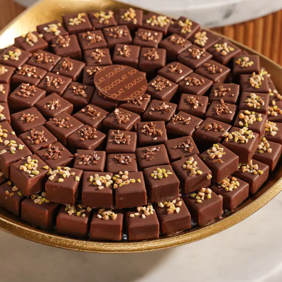 Soucolat Golden Triangle Chocolate Tray | Velvet Joy Flowers