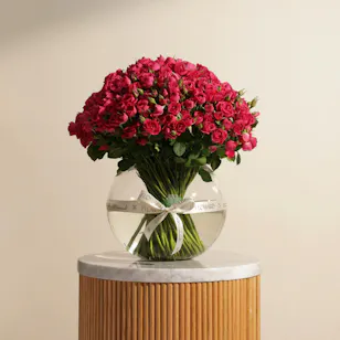 Elegant Fuchsia Baby Rose Vase Elegant Fuchsia Baby Rose Vase