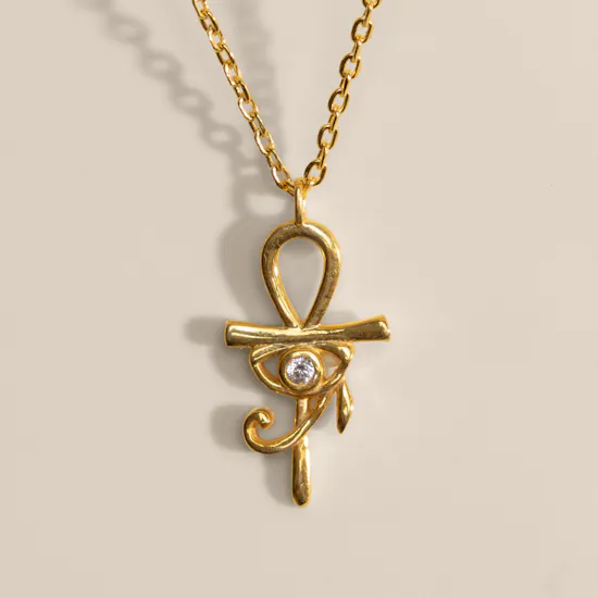Arsty Ankh Zircon Stone Necklace