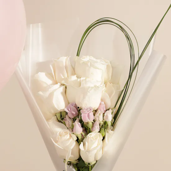 Floward Delicate Chocolate Box | Flowers Bouquet and Birthday Balloons Set