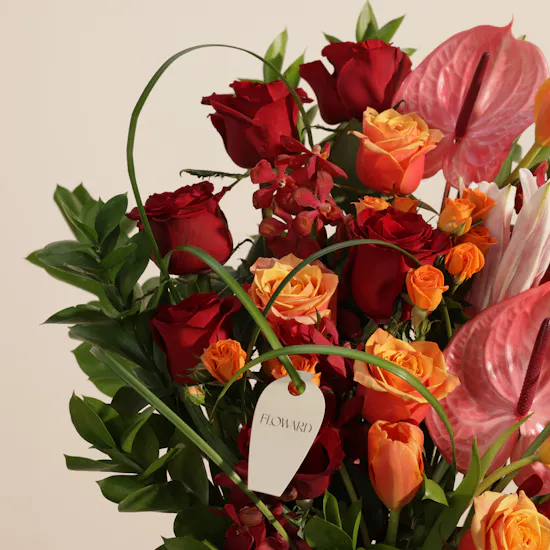 Golden Sunset Bloom Flowers Vase