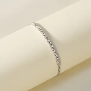 Gold Land Half Tennis Diamond Women's Bracelet