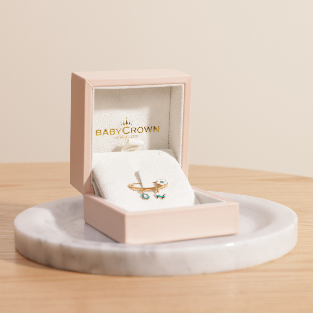 بروش العربة  ذهب ازرق  وميناء إيطالي  ملون