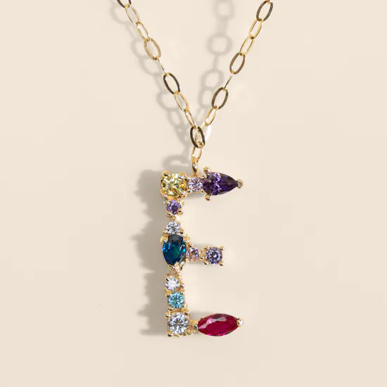 L'azurde E Gold Letter Necklace