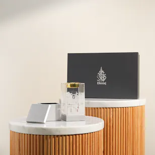  Dimlaj Hayat Leather & Acrylic Incense Burner Set