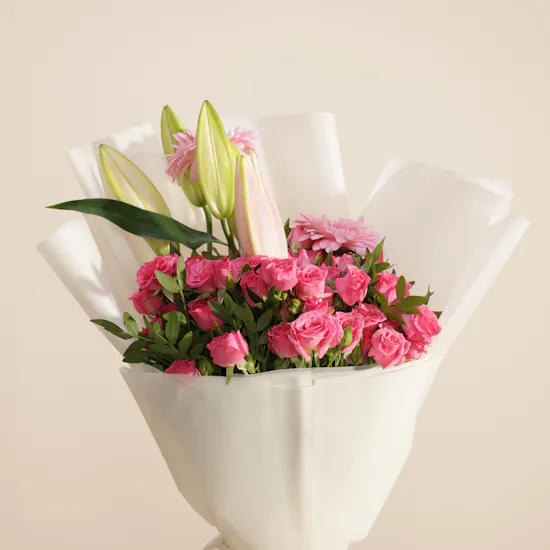 Anoosh It's A Girl Luxurious Chocolate Tray | Dewy Charm Flowers Bouquet
