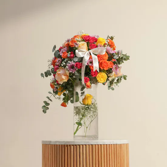 Colorful Radiance Birthday Flower Vase