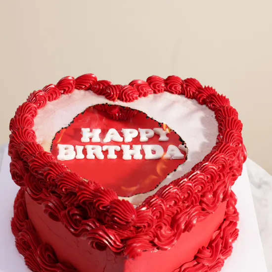Floward Personalize Burn Away Heart Cake