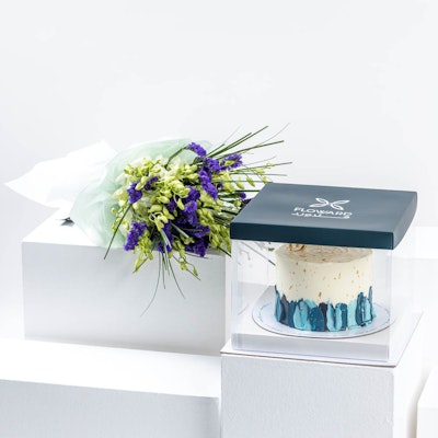 Floward Blue Birthday Cake | Elegant Bouquet