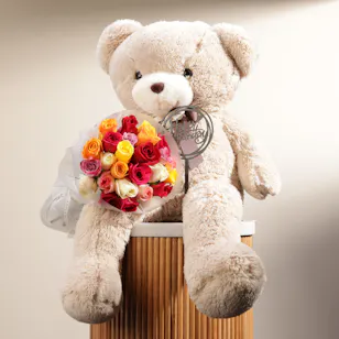 Happy Birthday Teddy Bear | Lovely Roses